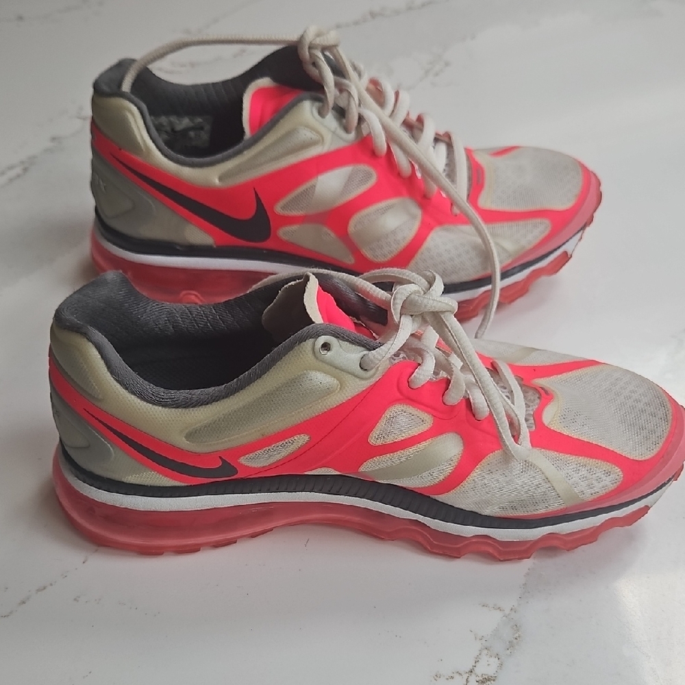 Nike Women's Bright Pink and Cream Athletic Shoes